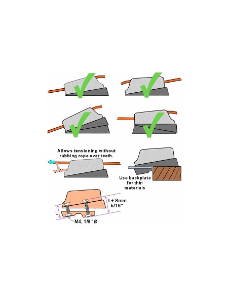 ClamCleat Support Cale Incliné 59mm CL819 H2O Sensations
