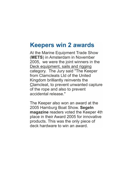 ClamCleat Keeper pour CL211 Mk2 Racing Juniors CL815 H2O Sensations ClamCleat Keeper pour CL211 Mk2 Racing Juniors CL815 H2O Sensations