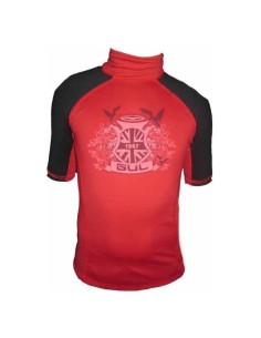 Gul Boys Crest UV Protection Short Sleeves Red Black RG0310RB H2O Sensations