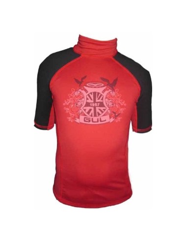 Gul Boys Crest UV Protection Short Sleeves Red Black RG0310RB H2O Sensations Gul Boys Crest UV Protection Short Sleeves Red Black RG0310RB H2O Sensations