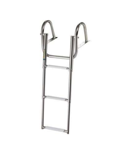 Stainless steel ladder with 4 telescopic steps