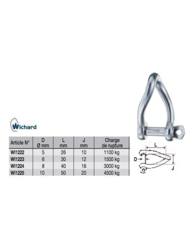 Wichard Manille Torse Auto Bloquante 6mm 1223 H2O Sensations Wichard Manille Torse Auto Bloquante 6mm 1223 H2O Sensations