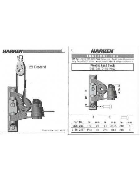 Harken Tourelle Carbo 29mm Carbo-Cam Cleat Sans Platine HKHSB521 HK395 H2O Sensations