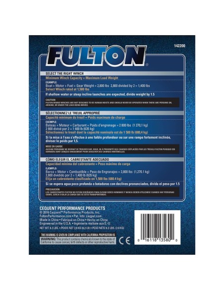 Fulton Treuil Remorque 680kg 142200 H2O Sensations