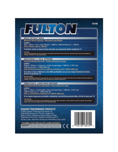 Fulton Treuil Remorque 499kg 142100 H2O Sensations Fulton Treuil Remorque 499kg 142100 H2O Sensations