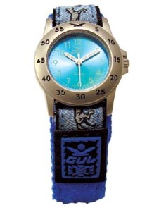 Gul Children Micro Chrome Light Blue Dial Velcro Strap