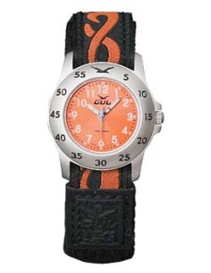 Gul Children Micro Chrome Orange Dial Velcro Strap