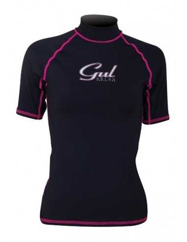 Gul Ladies Swami UV Protection Short Sleeves Black Pink RG0330 H2O Sensations Gul Ladies Swami UV Protection Short Sleeves Black Pink RG0330 H2O Sensations
