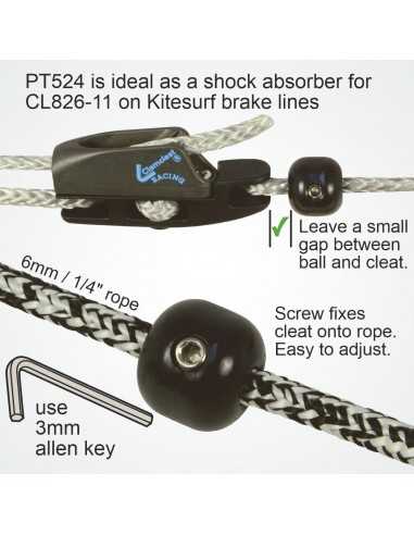 Clamcleat Boule Buttée vissée 6mm PT524 H2O Sensations Clamcleat Boule Buttée vissée 6mm PT524 H2O Sensations