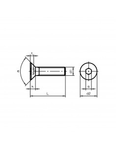Vis Metrique Inox A2 M6 20mm Allen Tête Fraisée Plate A2M6ACF20 2