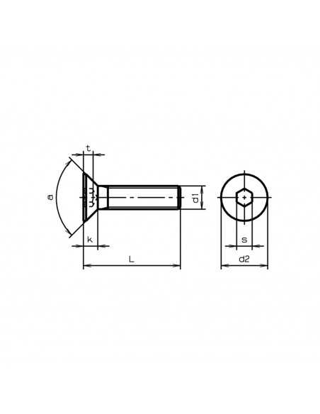 Stainless Steel A2 Screws M5 50mm Allen Countersunk Flat Head A2M5ACFH50 H2O Sensations