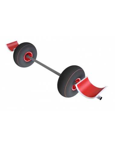 CadKat EuroTrax Catamaran Beach Trolley Clamp Beachwheels Red 223cm Cradle XL H2O Sensations