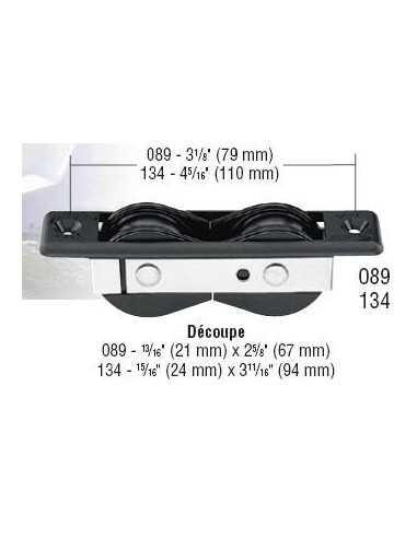 Harken Bullet Poulie 29mm Double à encastrer