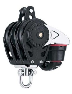 Harken Carbo Poulie 57mm Triple Ringot Ratchamatic Cam Cleat HK2630 H2O Sensations