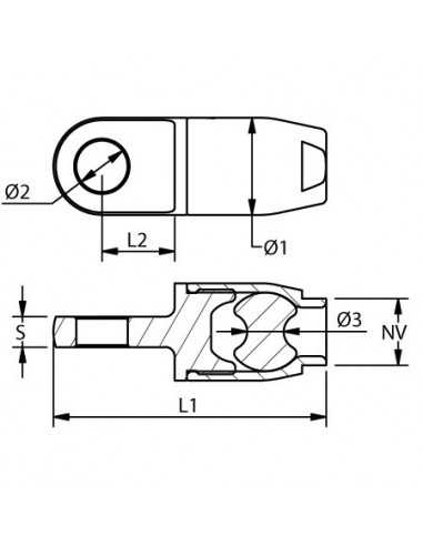 Bluewave Terminal Inox Hauban/Etai Dyneema 4mm Bluewave Terminal Inox Hauban/Etai Dyneema 4mm