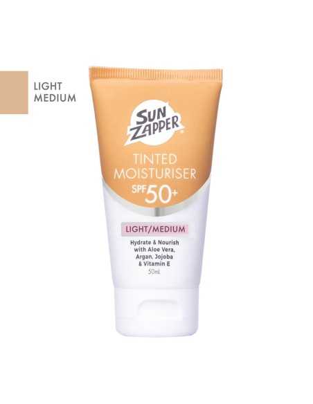 Sun Zapper Creme Solaire Hydratante Teintée 50ml SPF 50+ Léger/Moyen H2O Sensations