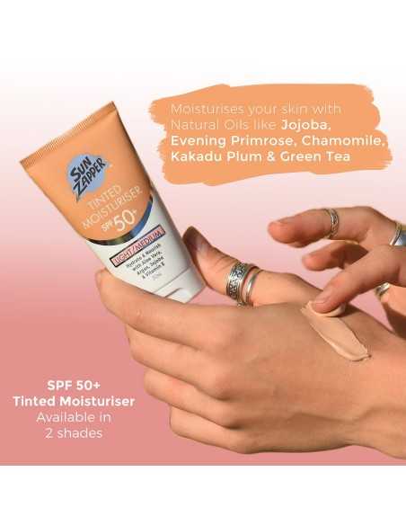 Sun Zapper Creme Solaire Hydratante Teintée 50ml SPF 50+ Moyen/Foncé H2O Sensations