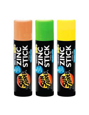 Sun Zapper Zinc Stick Protection UV Vert Jaune Ton Peau SUNZPK2 H2O Sensations
