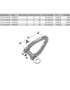 Holt Shackle Twist Forged 8*40mm 66718 H2O Sensations