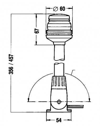 Aquasignal 360 ° all horizon white lights on tilting mast series 20 Aquasignal 360 ° all horizon white lights on tilting mast series 20