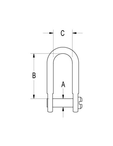 Ronstan Shackle D Slotted Pin 1/4" 6.4mm