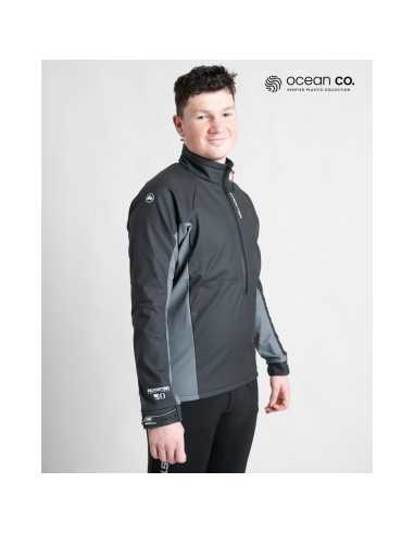 Rooster Homme Coupe Vent Active Aquafleece Top Noir Gris ROO14242X H2O Sensations