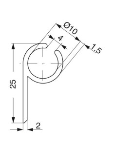 Aluminium Sprayhood Track 10mm Cut meter H2O00008M H2O Sensations 2
