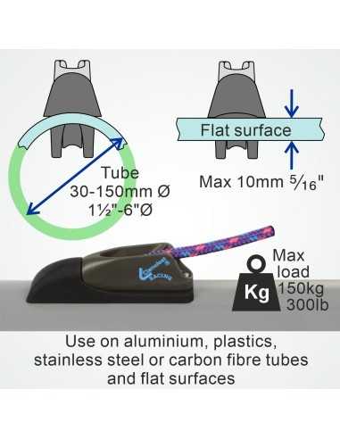ClamCleat CL211MK2AN Racing Micro Hard Anodised Thru Tube Sheave Plate CL835CCAN/R H2O Sensations ClamCleat CL211MK2AN Racing Micro Hard Anodised Thru Tube Sheave Plate CL835CCAN/R H2O Sensations