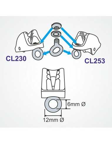 ClamCleat Guide Bout Réglage Trapèze Kit PT230SSE H2O Sensations ClamCleat Guide Bout Réglage Trapèze Kit PT230SSE H2O Sensations