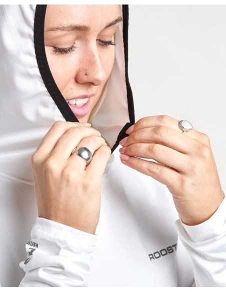 Rooster Unisex UV Protection Top Long Sleeves Quick Dry Hooded White ROOHOOUV H2O Sensations