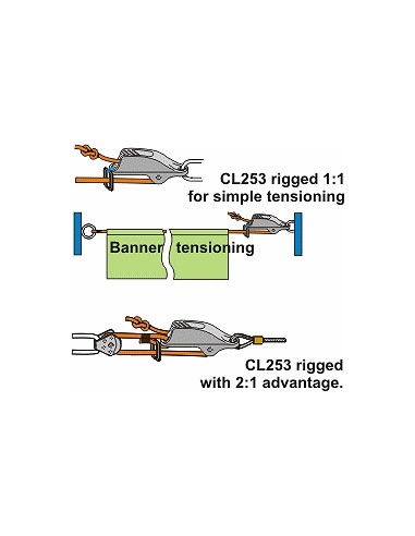 ClamCleat Trapeze et Hale-Bas Argenté CL253 H2O Sensations ClamCleat Trapeze et Hale-Bas Argenté CL253 H2O Sensations